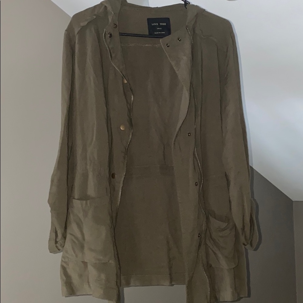 Lightweight olive green bomber jacket
